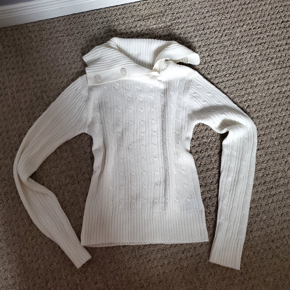 Chic White Cowl Neck Sweater